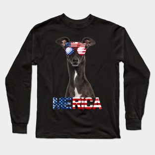 Merica Greyhound Dog American Flag 4Th Of July Long Sleeve T-Shirt